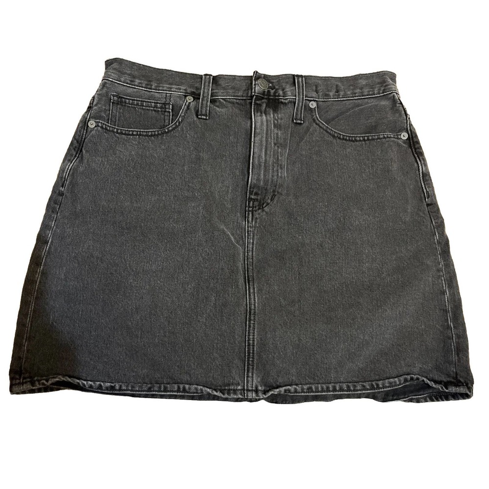Madewell Rigid Denim A-Line Skirt Size 30 Black Gray Jean mini cotton